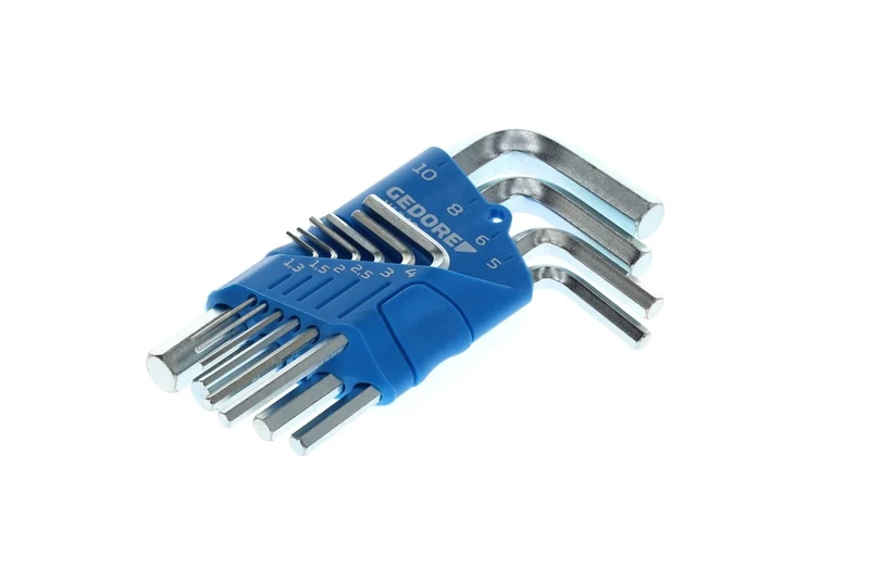 GEDORE Key set, 10-pc., for Allen head screws, with Holder, AF 1.3-10 mm, H 42-10