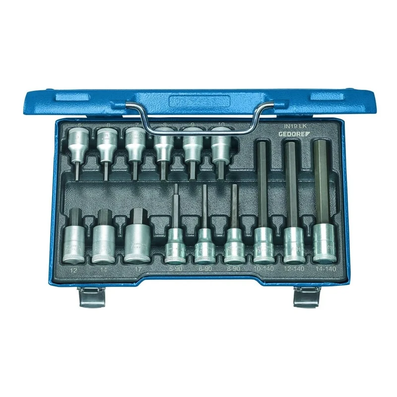 GEDORE LKM 19 Screwdriver Set 1/2 Inch 15-Piece Inner 6-Carat 5-17 mm