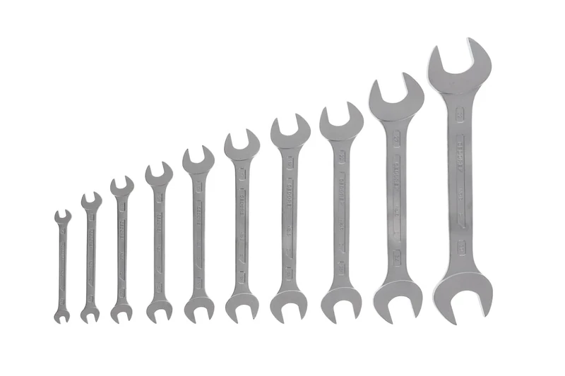 GEDORE Double open-end spanner set, 10-pc. Set, AF 6-32 mm, Metric, Flat, Spanner set, Matt chromed, 6-100