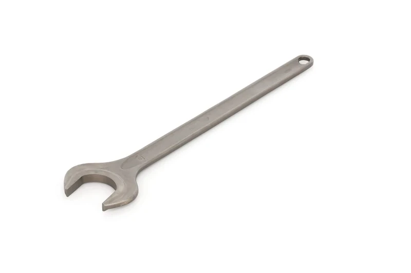 GEDORE Single Open-Ended Spanner 100 mm with Hanging Hole High-Quality Vanadium Steel Anti-Glare Look Steel Grey According to DIN 894