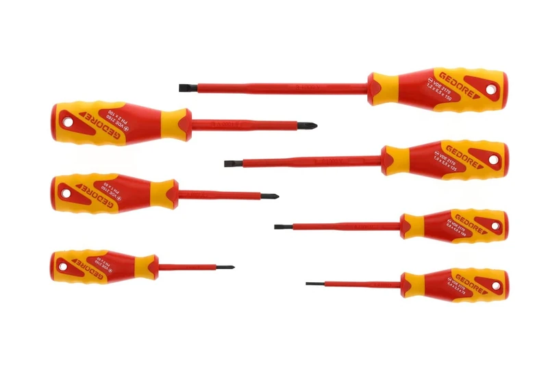 Gedore VDE2170-2160 PH-077/1616048 VDE Power Grip Screwdriver Set, Red and Yellow
