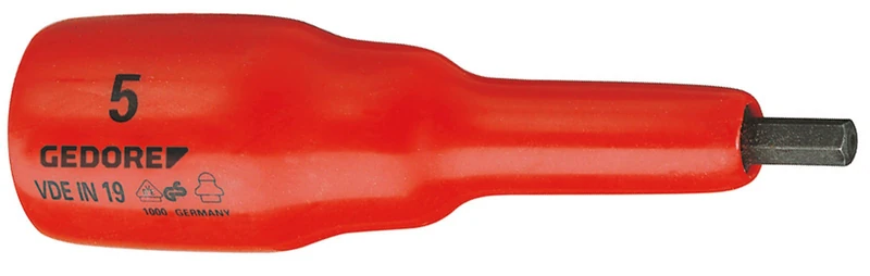 GEDORE Screwdriver Bit 1/2 Inch Inner Hexagonal 5 mm, 1 Piece, VDE in 19 5