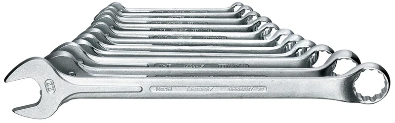 GEDORE 11-pc. Combination spanner set, AF 8-22 mm, Offset, Bi-hex, UD profile, Spanner set, 1 B-011