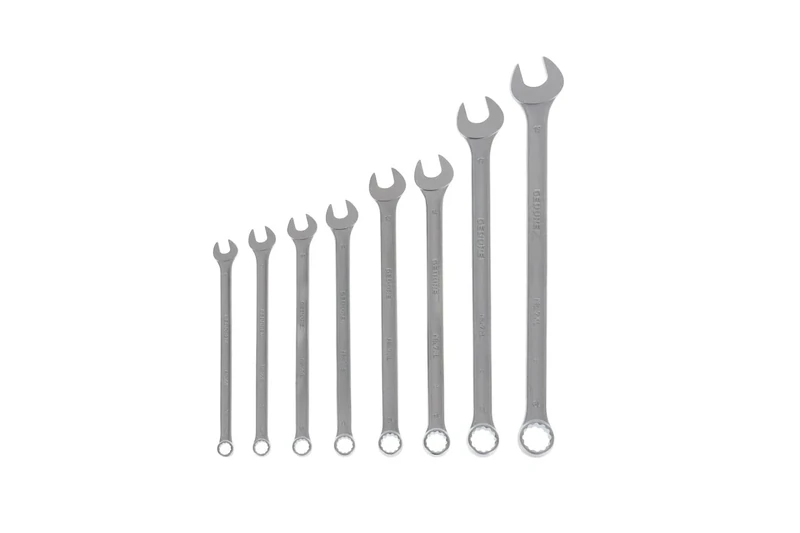 GEDORE 8-pc. Combination spanner set, Long, AF 8-19 mm, Angled, Bi-hex, UD profile, Spanner set, 7 XL-080