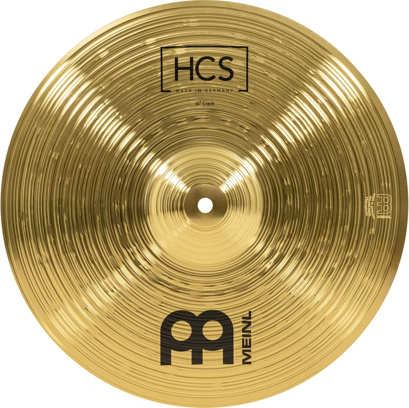 Meinl Cymbals HCS Crash Cymbal 14 inch (Video) for Drum Set (35,56cm) Traditional Finish Brass, Made in Germany (HCS14C)