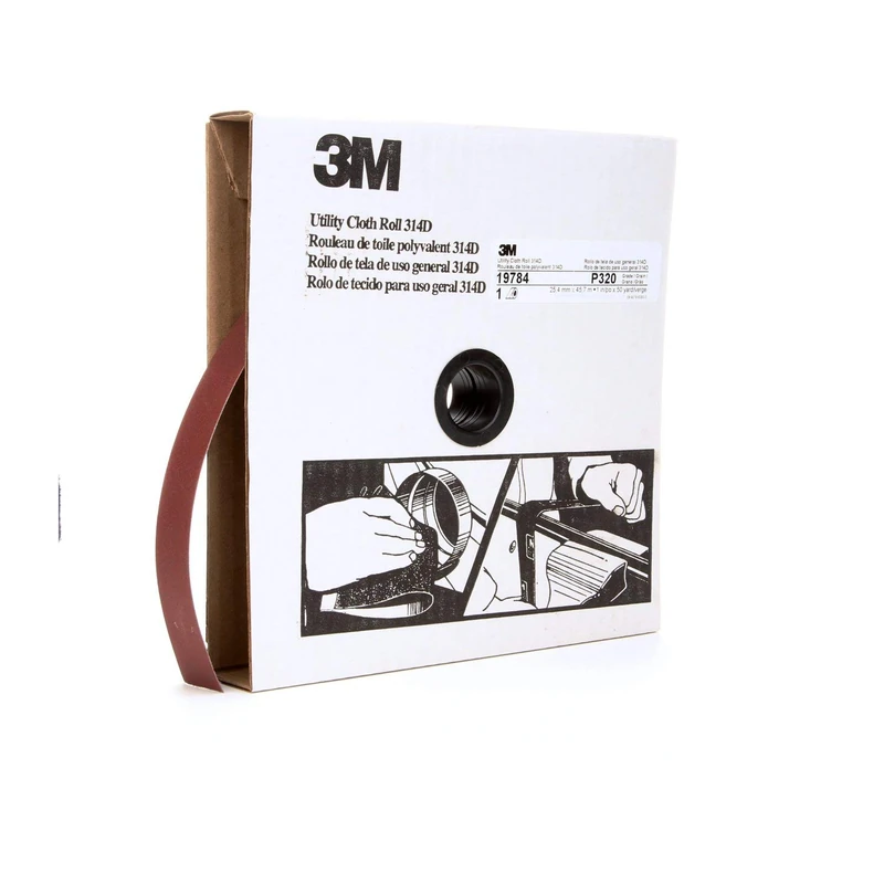 3M Utility Cloth Roll 314D, 1 in x 50 yd P120 J-weight