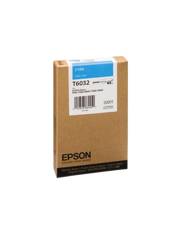 Epson 220 ml Ink Cartridge for Stylus Pro 78XX/98, Cyan, Genuine