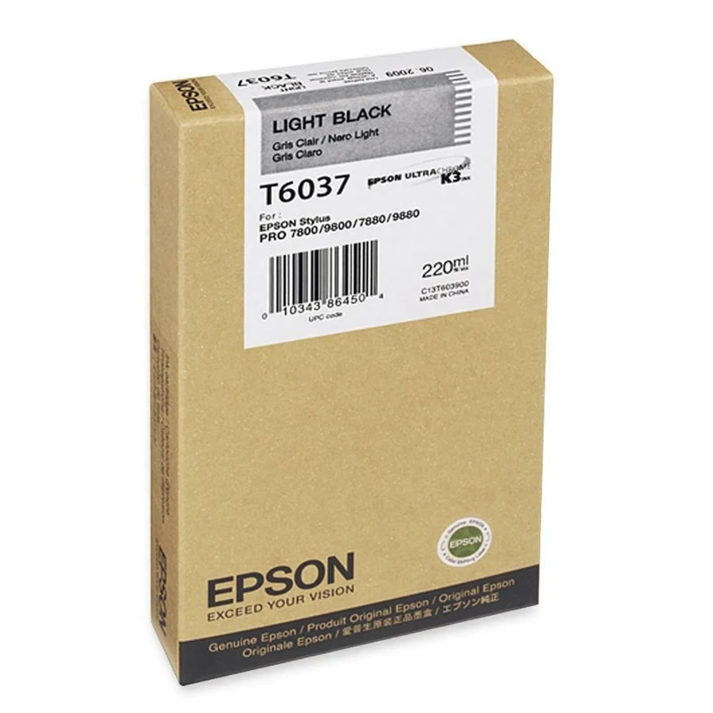 Epson Ink Cartridge for Stylus Pro 7800, Light Black, Genuine