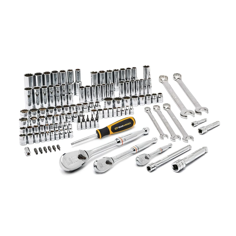Gearwrench 83001 SAE/Metric Socket 118 Piece Set, 1/4" x 3/8" x 1/2"