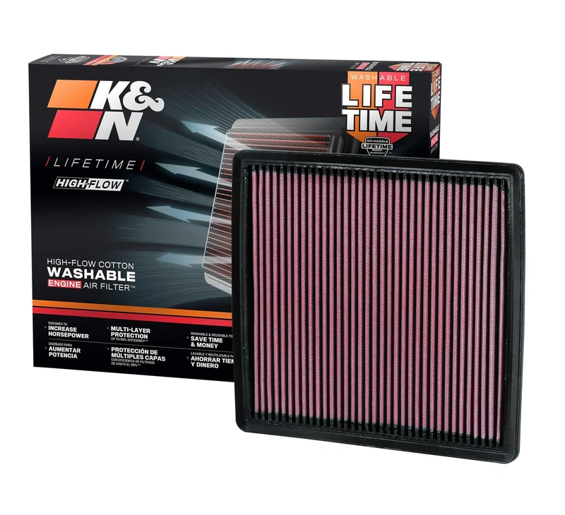 K&N Engine Air Filter: High Performance, Washable Replacement Filter: Compatible with 2007-2021 Ford/Lincoln Truck/SUV (F150, F150 Raptor, Expedition, Navigator, F250, F350, F450, F550, F650) 33-2385