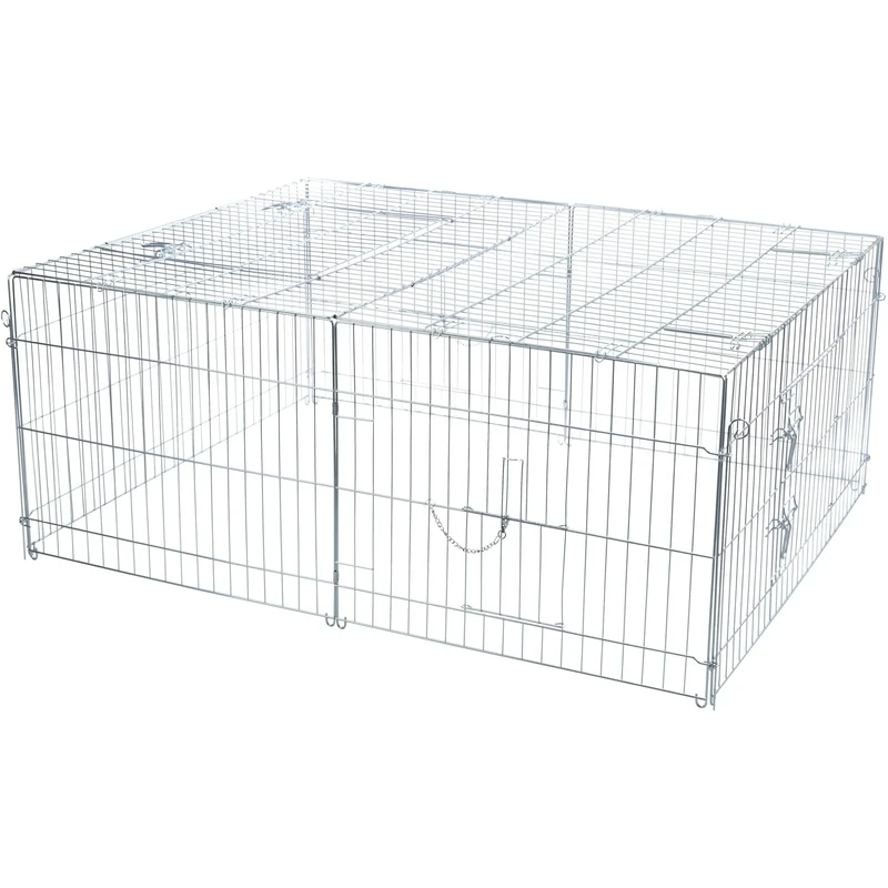 Galvanised Rabbit / Guines Pig Enclosure with Roof 144x116x58cm