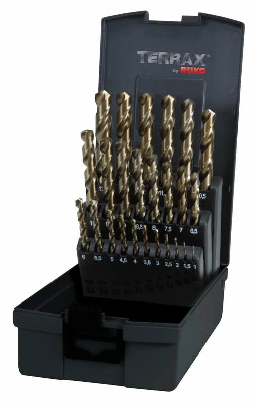 Ruko's Terrax A215215 Twist Drill Bit Cobalt, 25 Pieces, Sheet Steel Cassette - Image 1