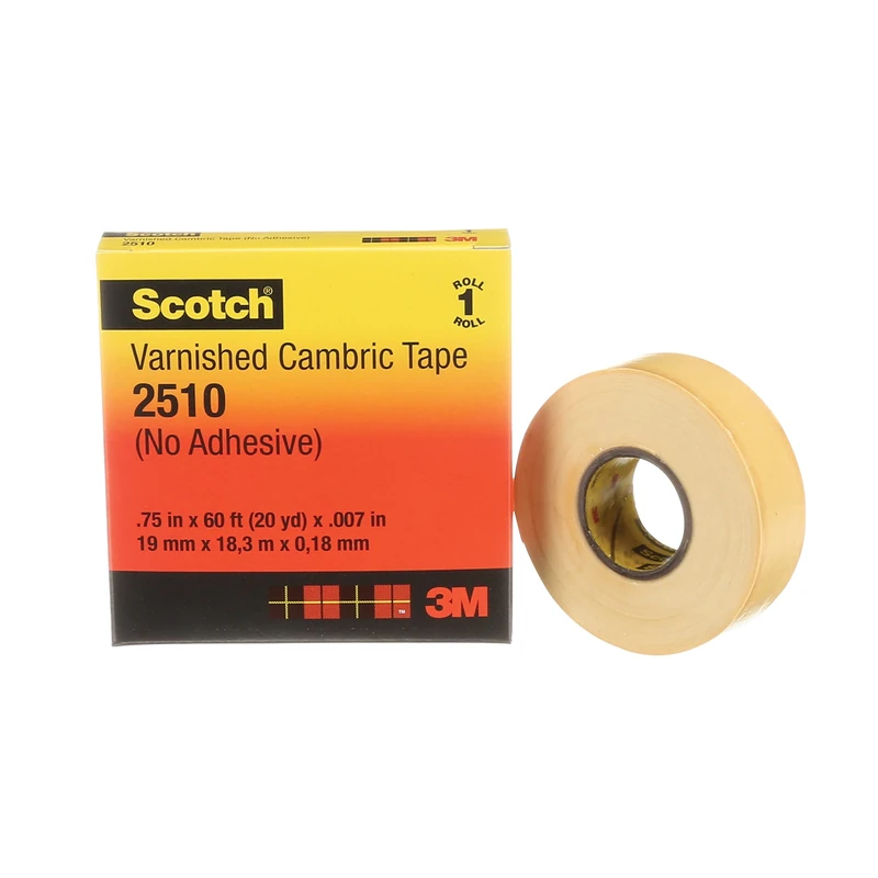 Scotch Electrical Insulating Varnished Cambric Tape 2510, 3/4 Width, 60 Foot Length (Pack of 1) by Scotch