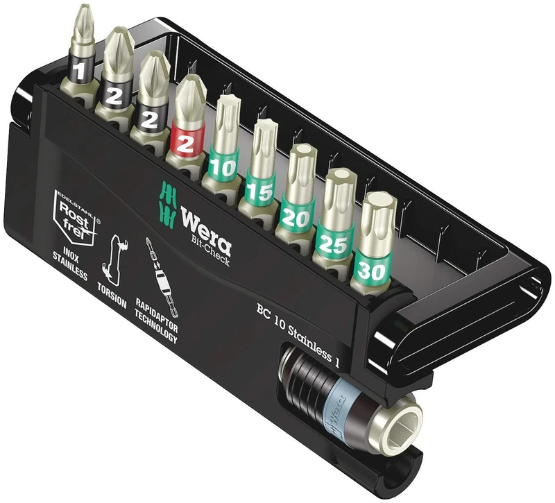 Wera 05071110001 "Stainless Steel 1" Bit-Check - Silver (10-Piece)