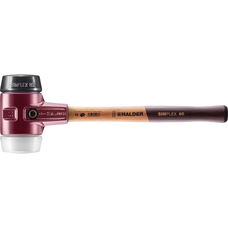 Halder 3027080 80 mm 3027 Rubber/Superplastic Simlpex EH Soft-Face Mallet - Multi-Colour