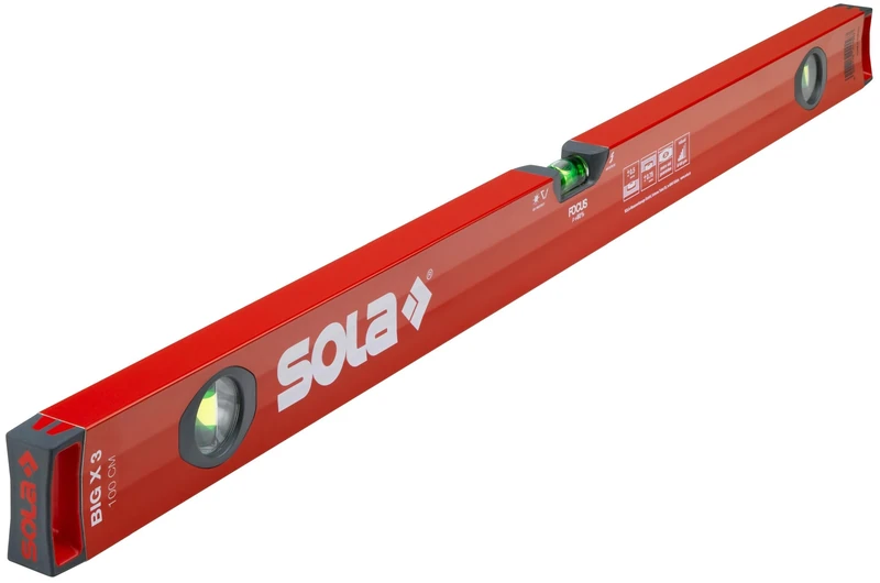 Sola BIG X 3 100 100 cm Box profile Spirit Level - Red