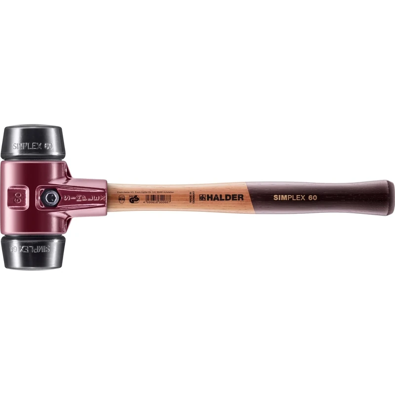 Halder 3002060 60 mm 3002 Rubber "Simlpex" EH Soft-Face Mallet - Multi-Colour