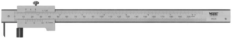 Vogel 335071 Universal Scriber Gauge (Measuring Range 400 mm, Rust-Proof with Stop Roll, Interchangeable Scriber Needle) Grey