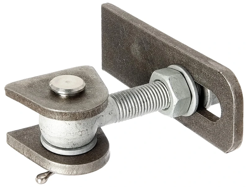 Alberts 411152 Gate Hinge | for 180° Opening | Long Design | hot-dip galvanised Screws and Nuts, Stainless Steel Bolt and Split pins | M24 Thread