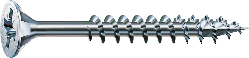 SPAX Universal Screw, 5.0 x 100 mm, Pack of 200, Phillips Z2, Countersunk Head, Fully Thread, 4CUT, WIROX A3J, 1081010501005