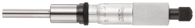 Starrett V263MRL Micrometer Head, 0-25 mm Range, 0.001 mm Graduation, +/-0.00075" Accuracy, Ratchet Stop Thimble, Lock Nut