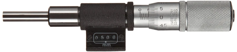 Starrett 363MFL Digital Micrometer Head, 0-25 mm Range, 0.01 mm Graduation, +/-0.002 mm Accuracy, Friction Thimble, Lock Nut