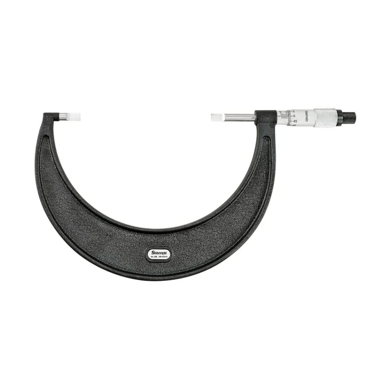 Starrett 486MP-125 Blade-Type Micrometre, Non-Rotating Spindle, Plain Thimble, 100-125mm Range, 0.01mm Graduation
