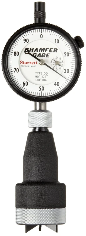 Starrett 686-2Z Inch Reading External Chamfer Gauge, 90-127 Degree Angle, 3/16"-1" Range