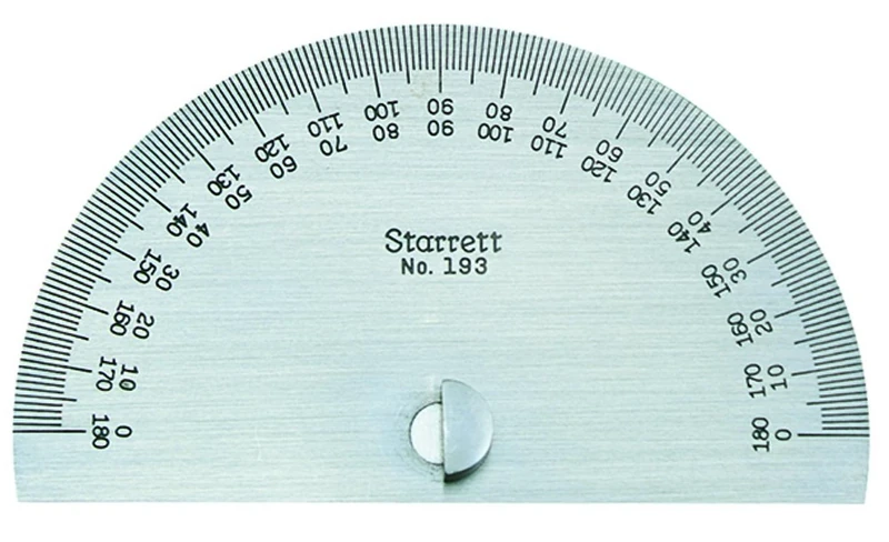 Starrett 193 Steel Protractor, 0-180 Degree Range