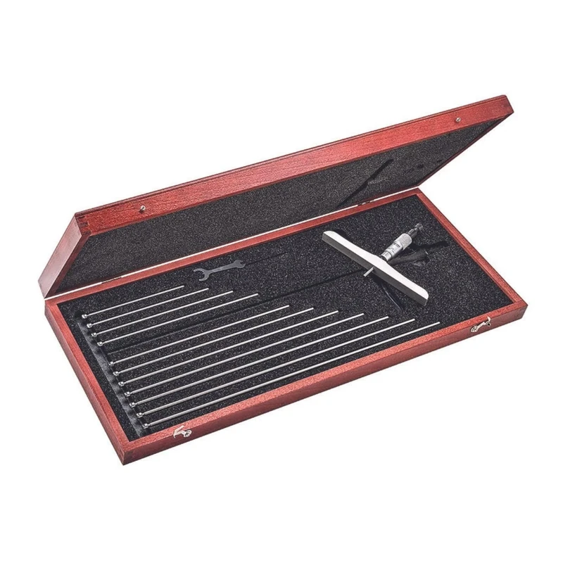 Starrett 445DZ-12RL Vernier Depth Gauge, Ratchet Stop, Lock Nut, Micrometre Type, 0-12" Range, 0.001" Graduation, 6" Base, 12 Rods, +/-0.0001" Accuracy