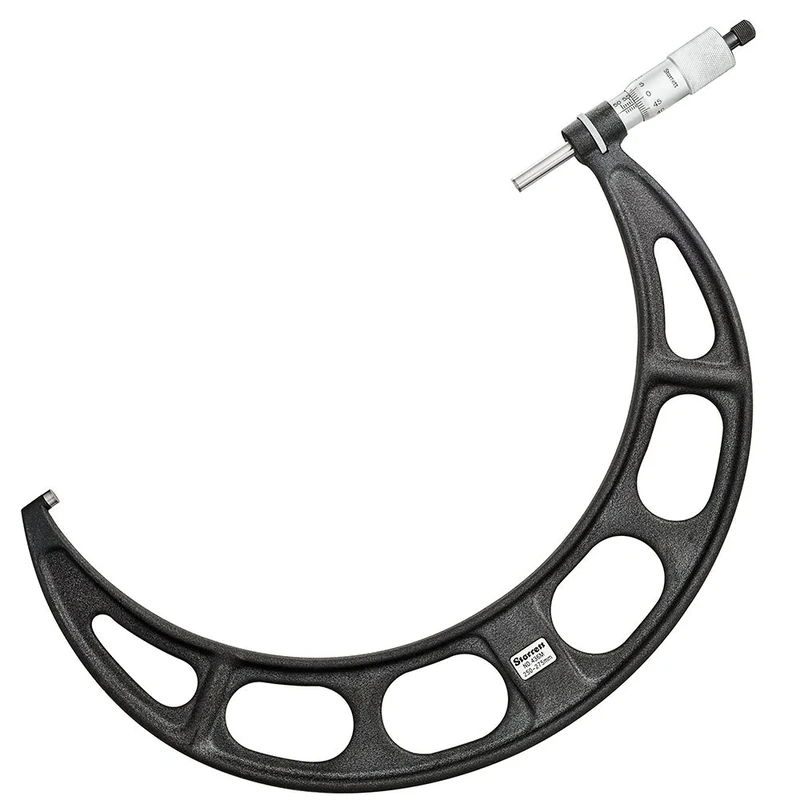 Starrett 436MXRL-275 Outside Micrometer, Ratchet Stop, Lock Nut, Carbide Faces, 250-275 mm Range, 0.01 mm Graduation, +/-0.007 mm Accuracy
