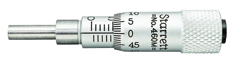 Starrett 460MB Micrometre Head, 0-13mm Range, 0.01mm Graduation, +/-0.002mm Accuracy, Plain Thimble, 16mm Spindle Length