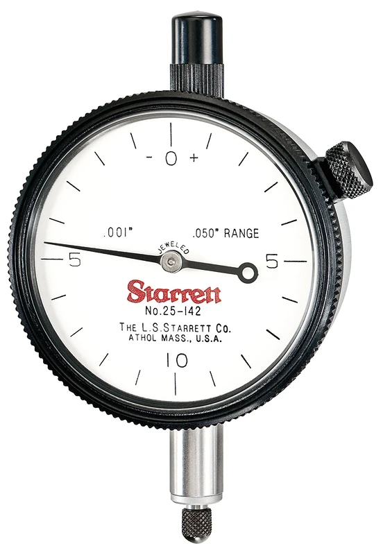 Starrett 25-142J Dial Indicator, Range: .050", Dial Reading: 0-10-0