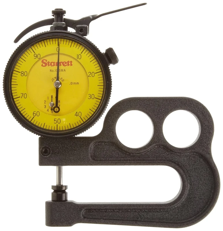 Starrett 1015MA Millimetre Reading Portable Dial Indicator -481J Thickness Gauge Without Case, 0.01mm Graduation, 10mm Range, 0-100 Dial Reading