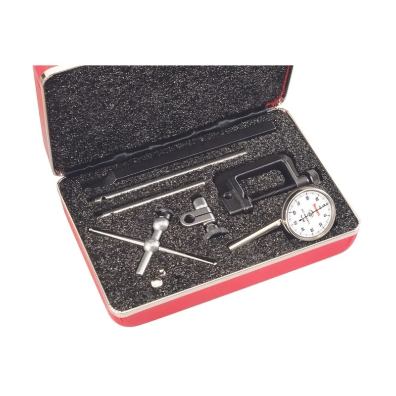Starrett 196A6Z Universal Dial Indicator, Antimagnetic, Back Plunger, White Dial, 0-100 Reading, 0-0.2" Range, 0.001" Graduation