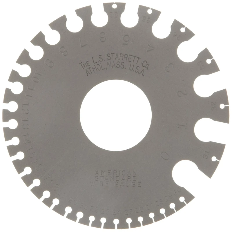 Starrett 281 American Standard Wire Gage, Hardened, Satin Finish, Numbers 0-36, 0.325-0.005" Diameter Range Diameter Range