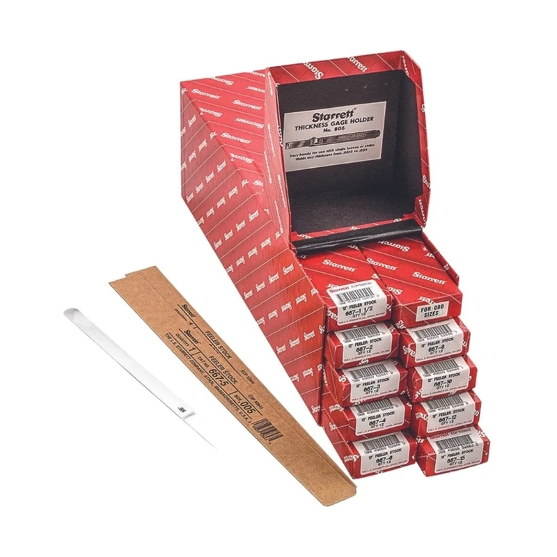 Starrett S667D Thickness Feeler Gage Assortment, 0.0015-0.015" Thickness, 108 Pieces