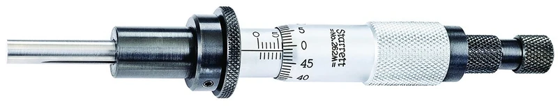 Starrett 262MRL Micrometer Head, Non-Rotating Spindle, 0-25 mm Range, 0.01 mm Graduation, +/-0.002 mm Accuracy, Ratchet Stop Thimble, Lock Nut