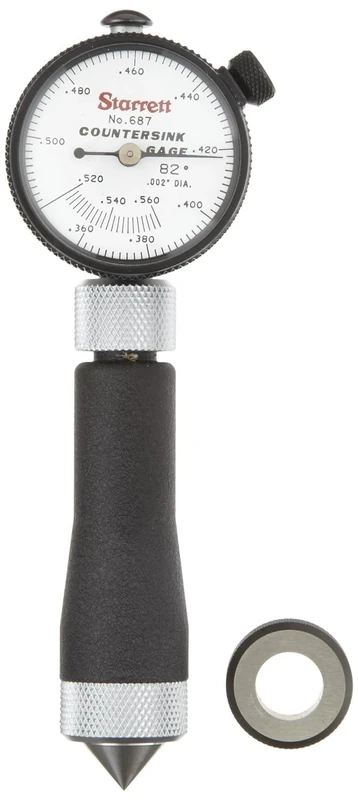 Starrett 687-3Z Inch Reading Countersink Gauge, 82 Degree Angle, 0.360-0.560" Range