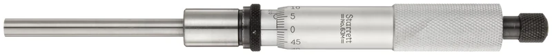 Starrett V63MRL Long Range Micrometer Head, 0-50 mm Range, 0.002 mm Graduation, +/-0.00125 mm Accuracy, Ratchet Stop Thimble, Lock Nut