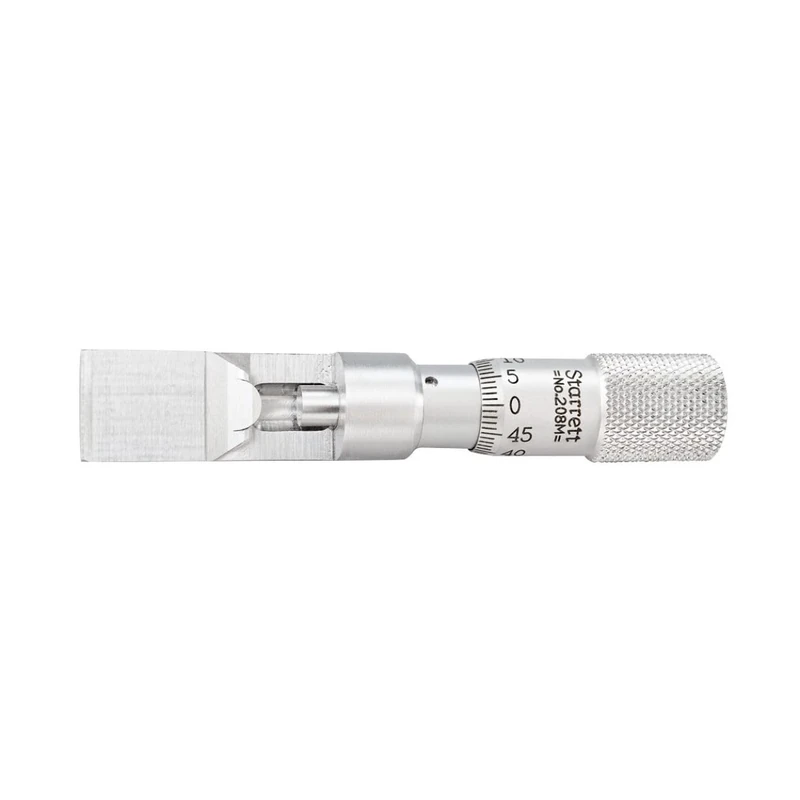 Starrett 208MZ Can Seam Micrometer, Plain Thimble, 0-9.5 mm Range, 0.001 mm Graduation, Without Depth Gauge - Image 1