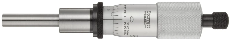 Starrett 663RL Heavy Duty Micrometre Head, 0-1" Range, 0.001" Graduation, +/-0.0001" Accuracy, Ratchet Stop Thimble, Lock Nut