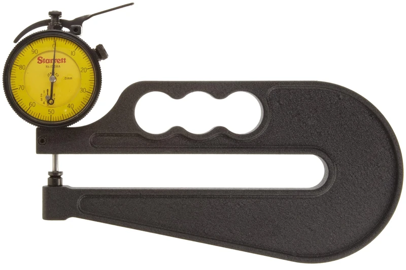 Starrett 1015MA-150 Millimetre Reading Portable Dial Indicator 1015MA-481J Thickness Gauge Without Case, 0.01mm Graduation, 10mm Range, 0-100 Dial Reading