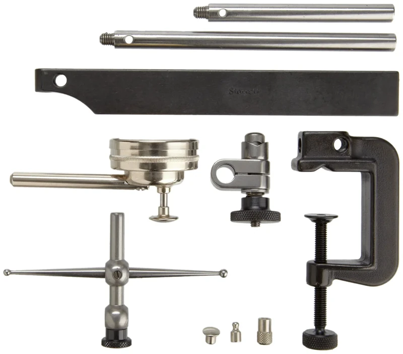 Starrett 196MA5Z Universal Dial Indicator, Back Plunger, Yellow Dial, 0-50-0 Reading, 0-5 mm Range, 0.02 mm Graduation