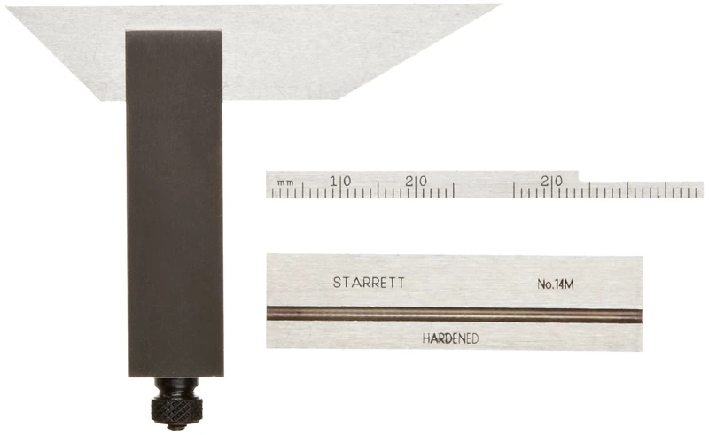 Starrett 14MD Double Steel Square With Hardened, Ground Head And Blade, 50 mm Size