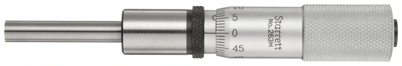 Starrett 263MP Micrometer Head, 0-25 mm Range, 0.01 mm Graduation, +/-0.002 mm Accuracy, Plain Thimble
