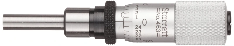Starrett 463XRL Micrometre Head, 0-0.5" Range, 0.001" Graduation, +/-0.0001" Accuracy, Ratchet Stop Thimble, Lock Nut, Carbide Face