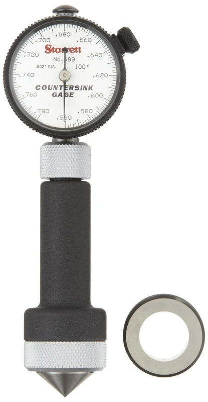 Starrett 689-4Z Inch Reading Countersink Gauge, 100 Degree Angle, 0.560-0.780" Range