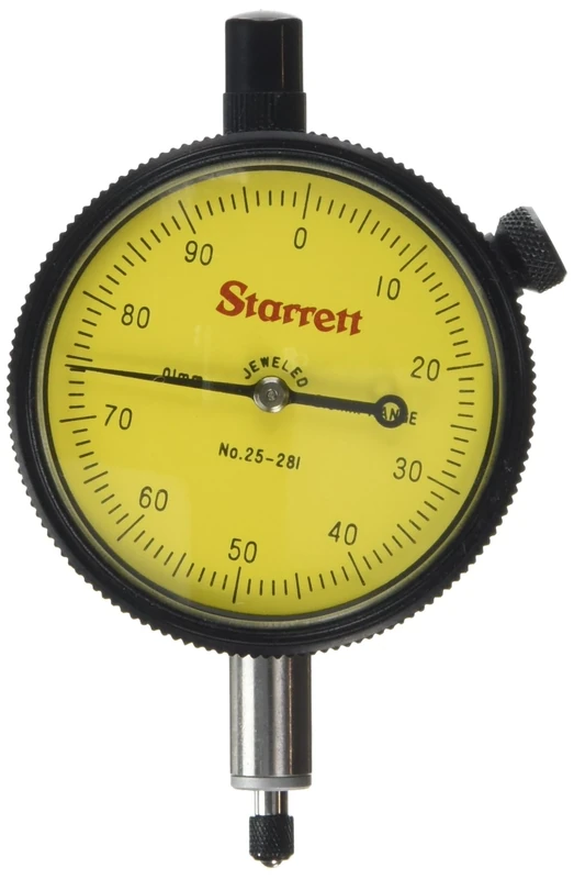 Starrett 25-281J Dial Indicator, Range: 2.5mm, Dial Reading: 0-100