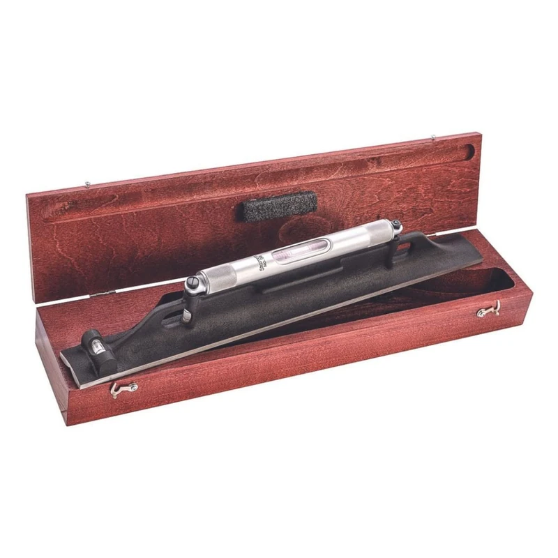 Starrett 98Z-18 Machinists' Level With Ground And Graduated Vial, Ground Double Plumb/Cross Test Vials In Case, 18"